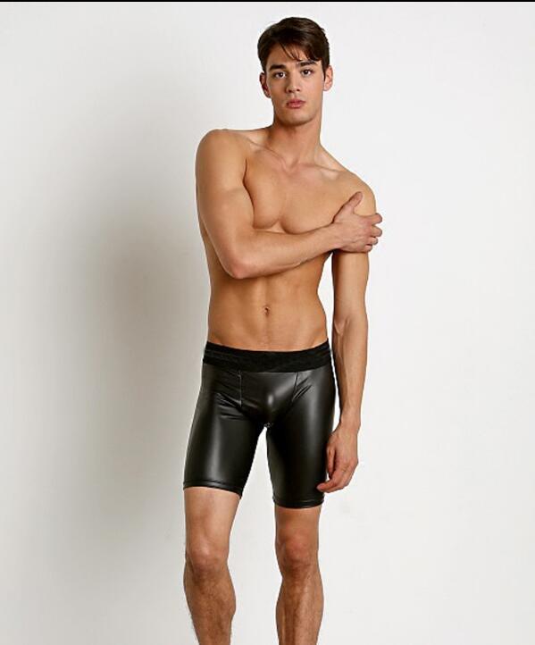 Apparel & Accessories > Clothing > Underwear & Socks - Black PU Leather Trousers