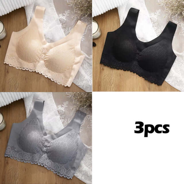 3pcs/set Sexy Women Bra Plus Size Seamless Bra No Pad Underwear