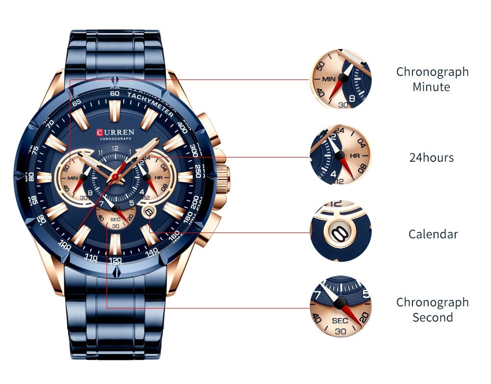 Unisex Sport Chronograph Watch Apparel & Accessories > Jewelry > Watches Fashion NetClub