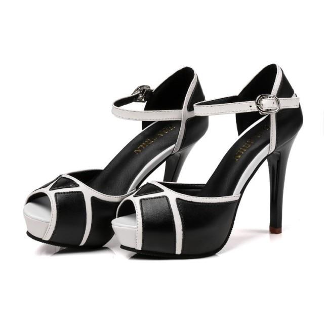 Apparel & Accessories > Shoes - Hollow Buckle High Heels