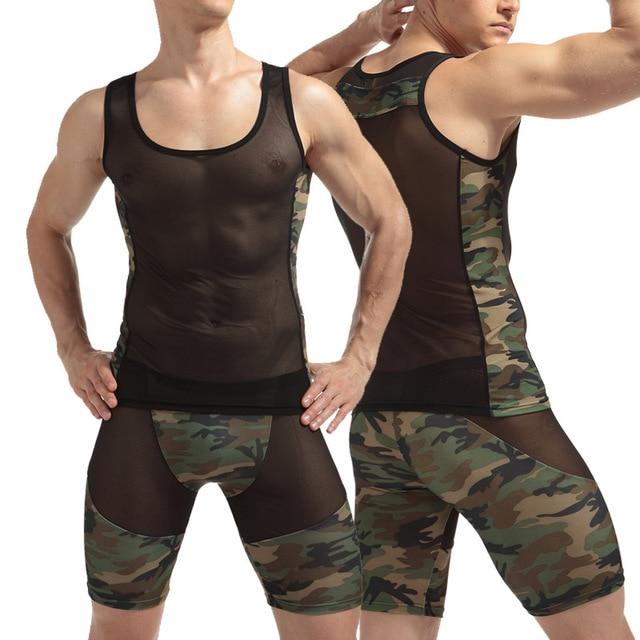 Apparel Men Underwear - Men's Breathable Mesh Bodysuit