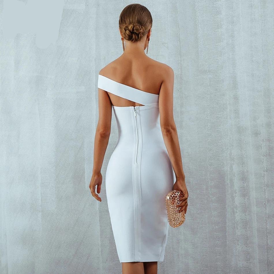 One Shoulder Midi Celebrity Dress - Fashion NetClub